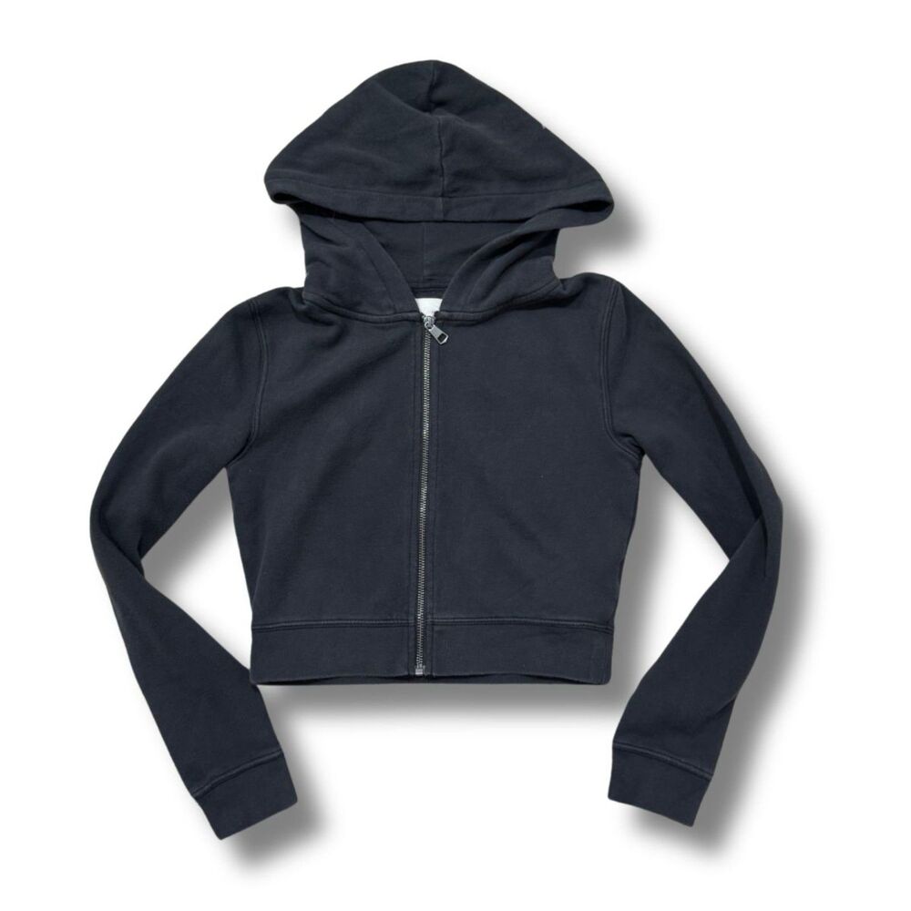 American Eagle Hooded Full Zip Sweatshirt - Black, S